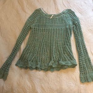 Knitted free people teal sweater